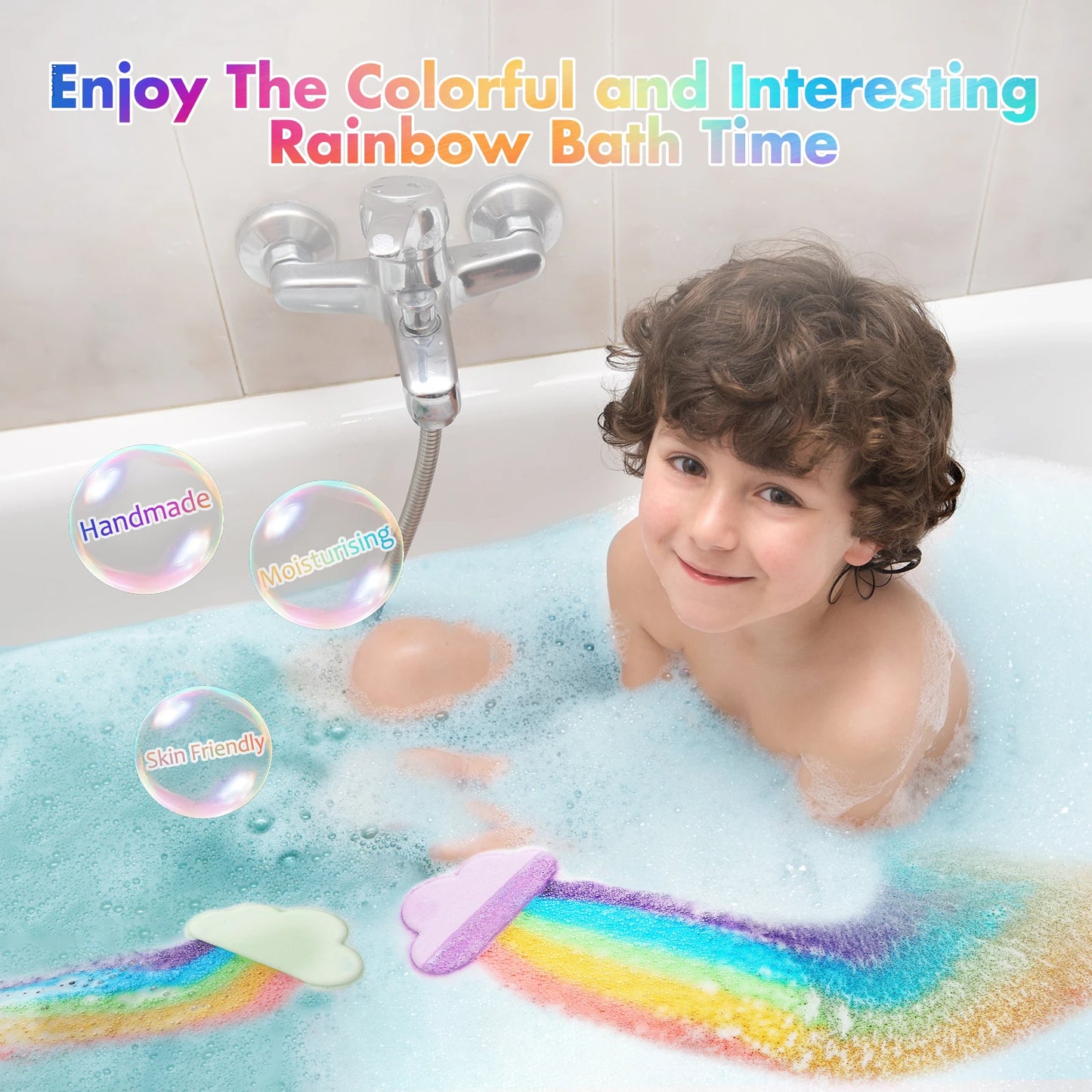 bombe de bain arc en ciel
