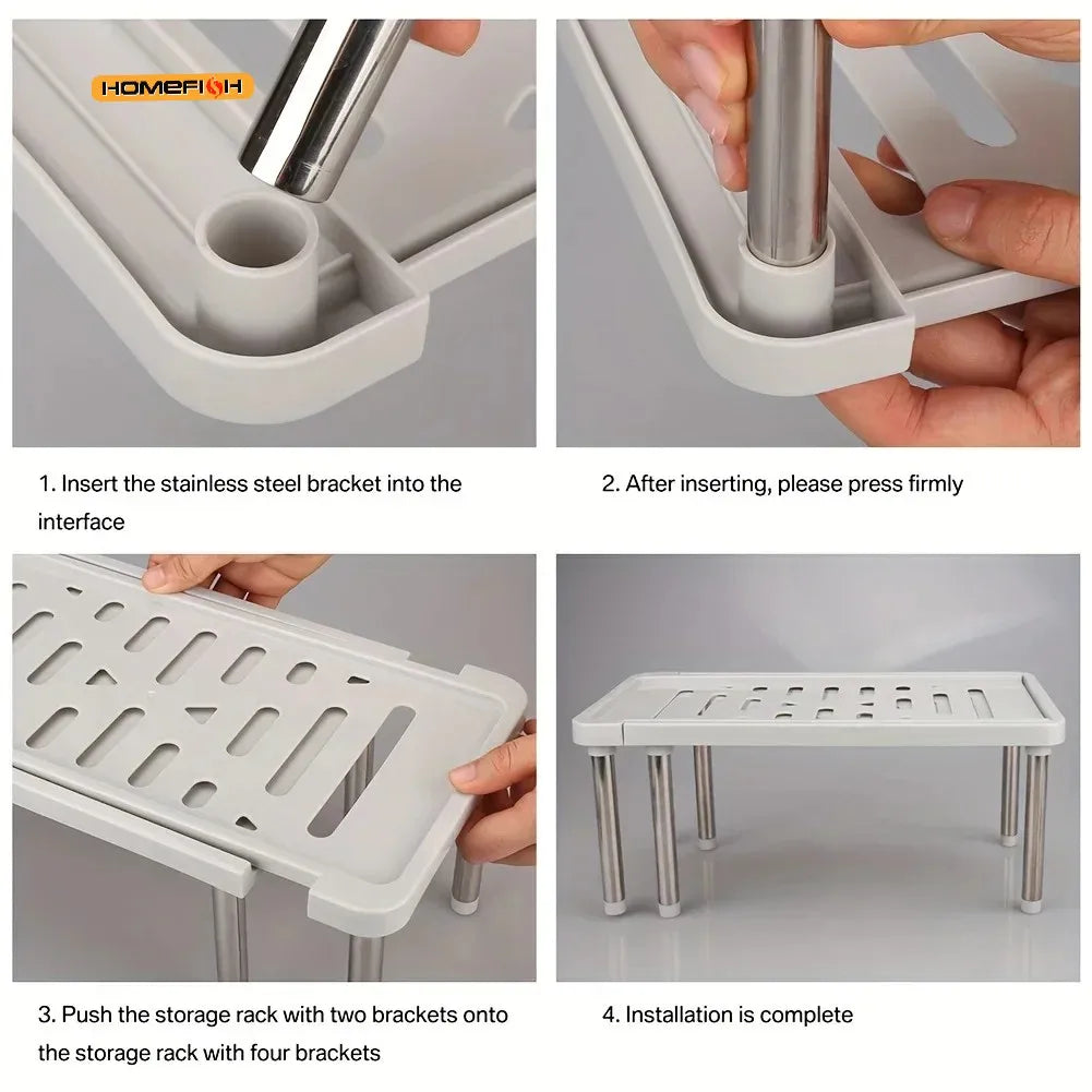 Extendable Shelving Unit (1 piece) Multi-purpose Storage Rack Household Seasoning Bottle Organiser